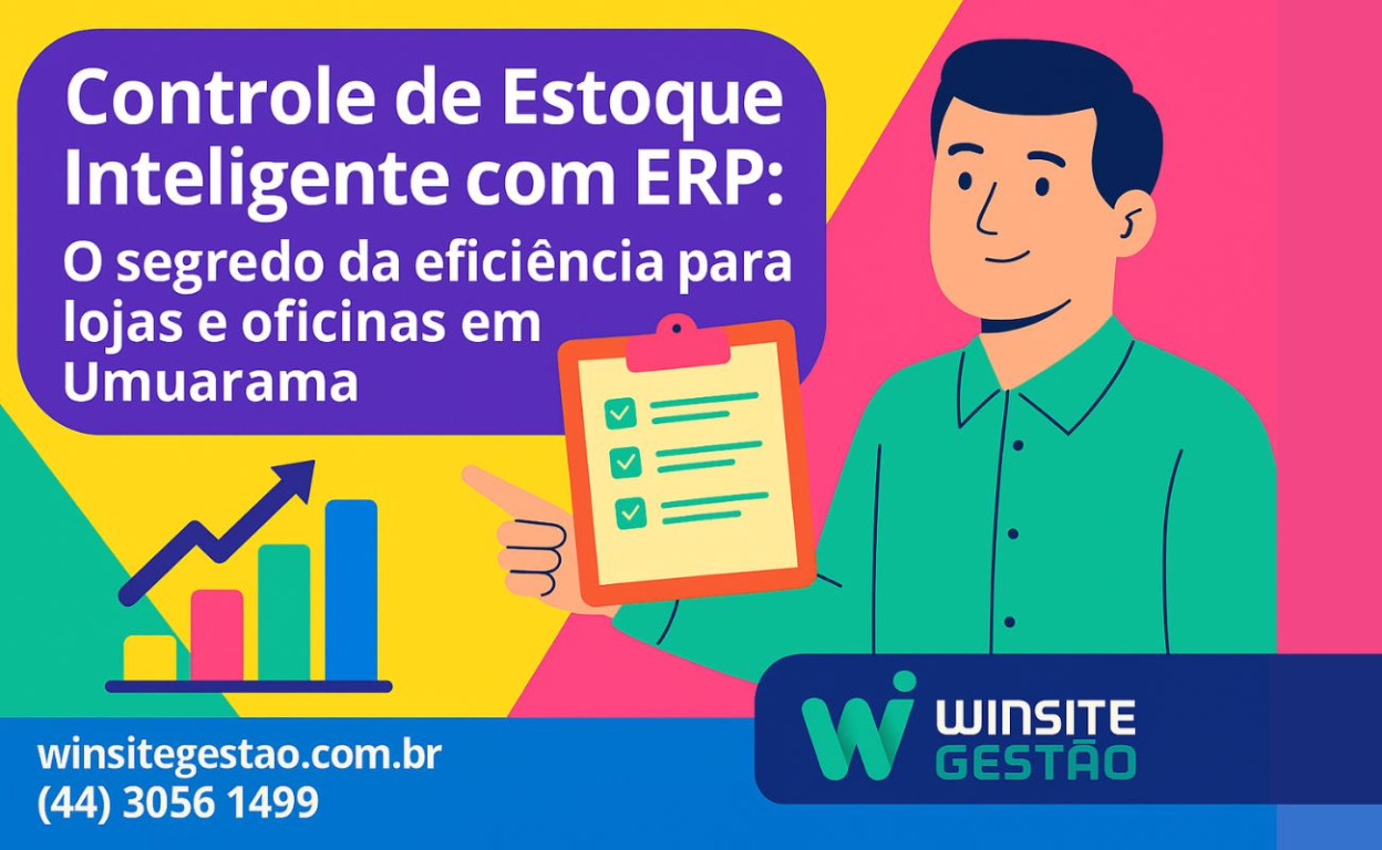 Capa Controle de Estoque Inteligente com ERP: O Segredo da Eficiência para Lojas e Oficinas em Umuarama